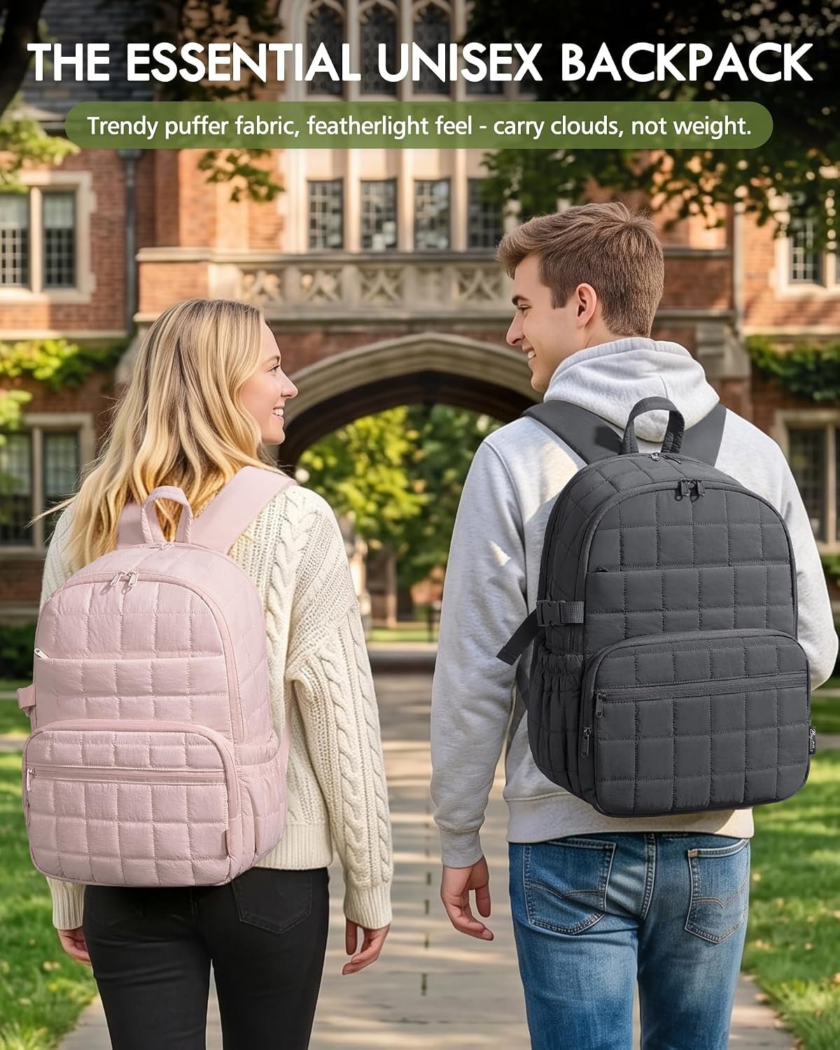 Bagstellar Travel Backpack for Women, 15.6" Puffer College Laptop Backpack - Image 7