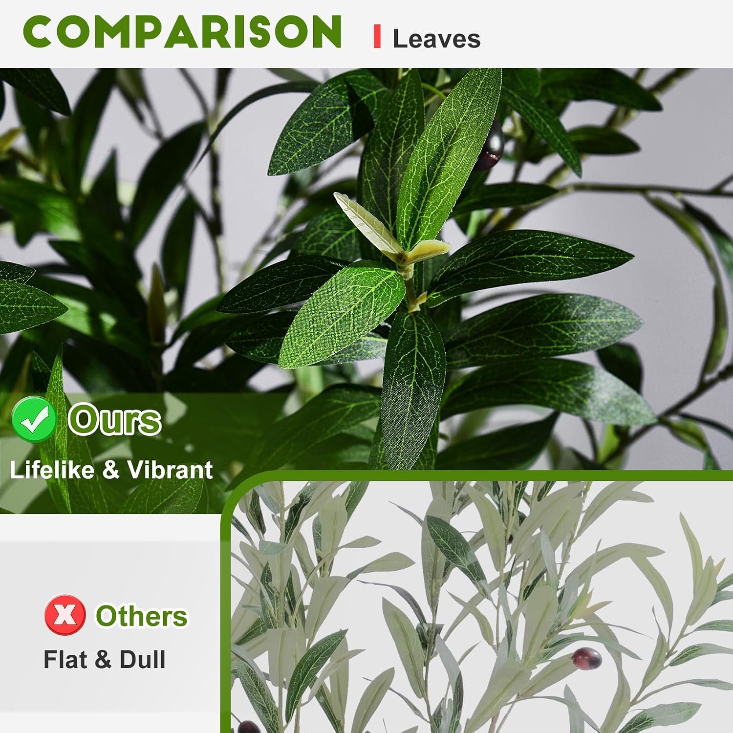 Large Faux Olive Tree Tall Artificial Trees with Pot Indoor Outdoor Realistic Floor Fake plantas for Home Living Room Bedroom Office Porch Outside Patio arboles para decoracion Housewarming Gift - Image 4