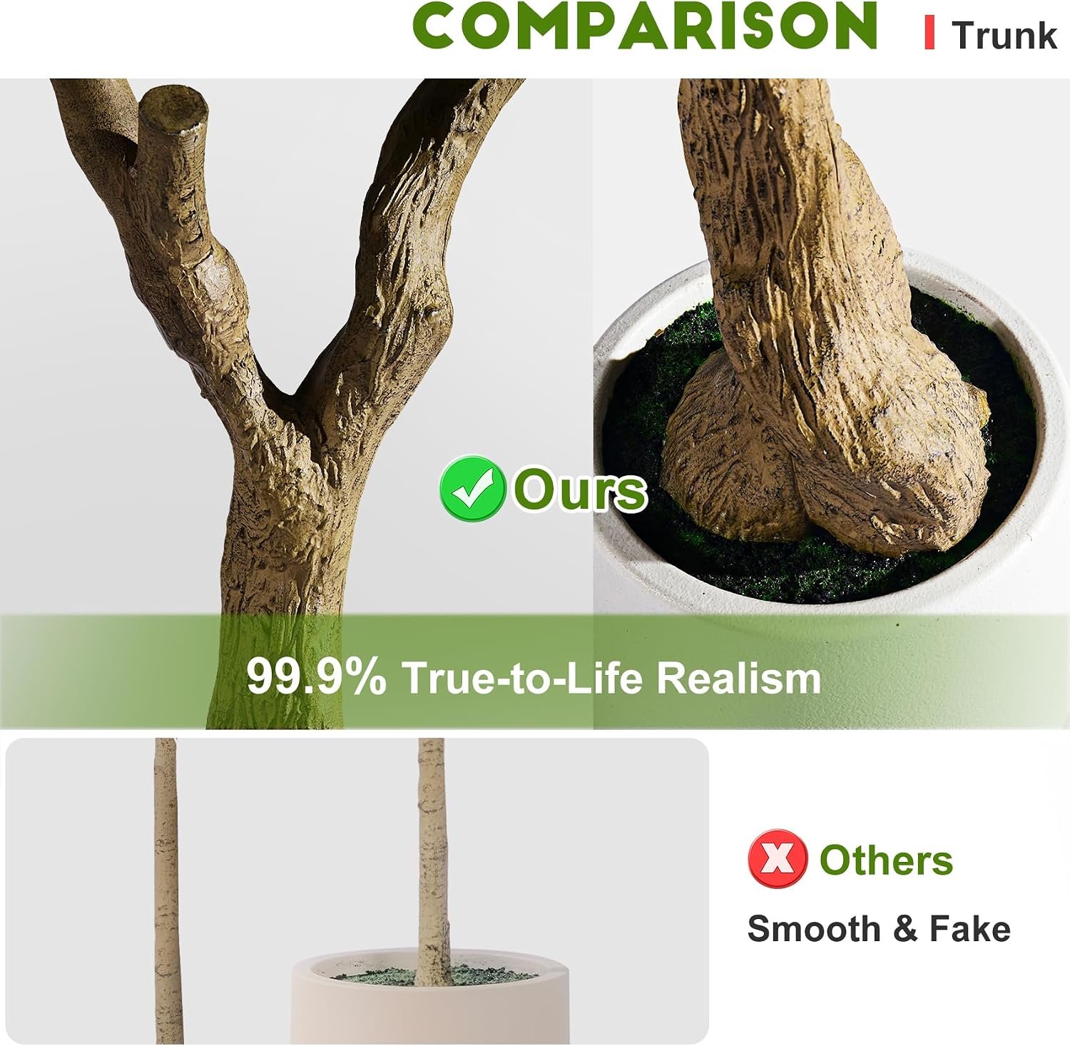 Large Faux Olive Tree Tall Artificial Trees with Pot Indoor Outdoor Realistic Floor Fake plantas for Home Living Room Bedroom Office Porch Outside Patio arboles para decoracion Housewarming Gift - Image 5