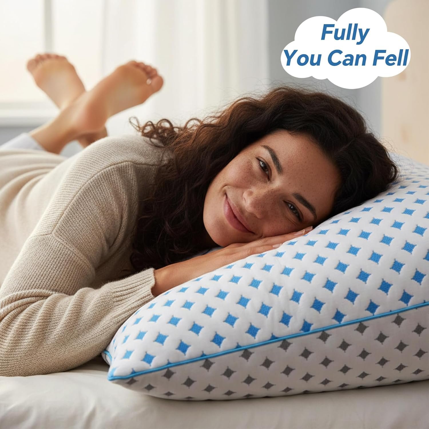 King Size Pillows Set of 2, Cooling Shredded Memory Foam Pillows - Image 9