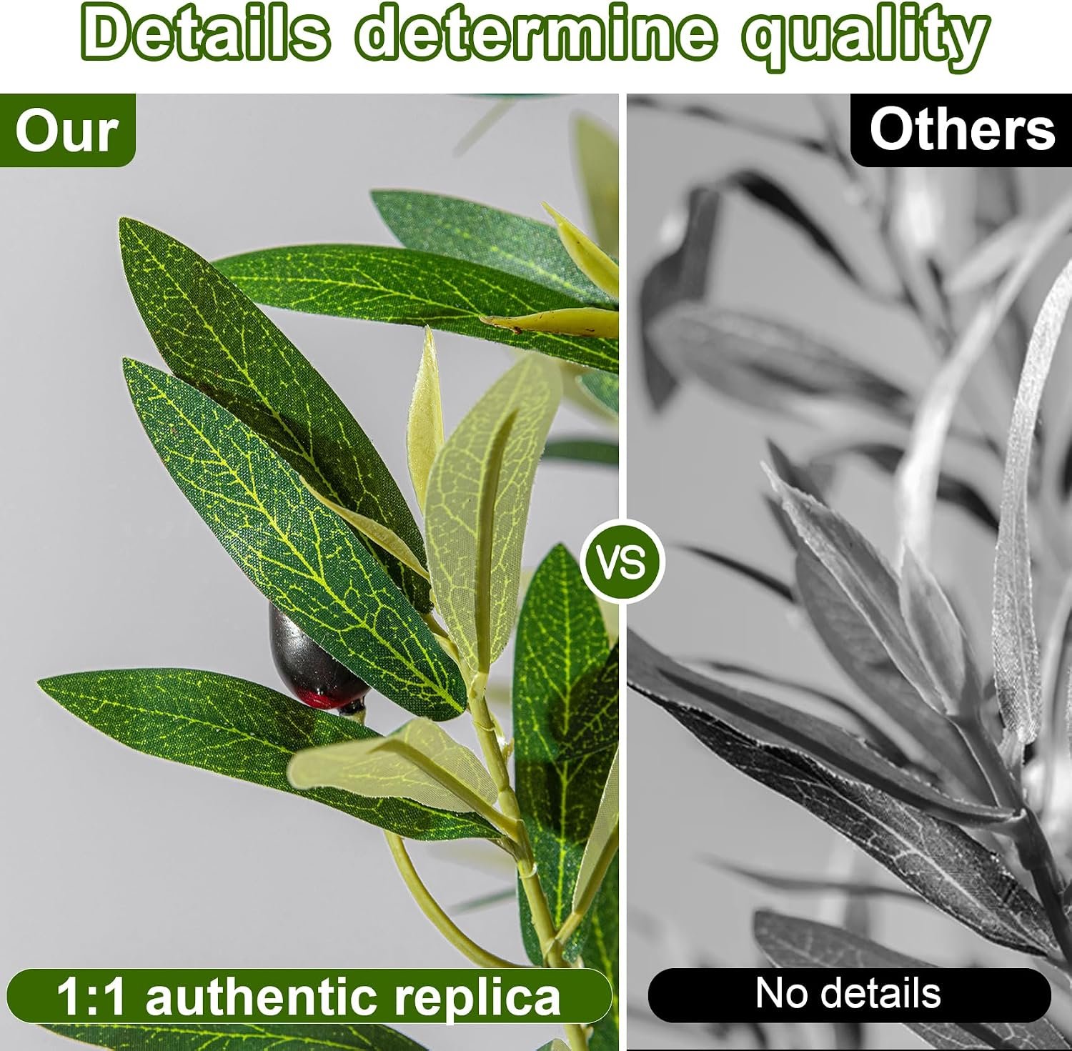 Tall Faux Olives Trees Large Artificial Olive Tree Indoor Outdoor Realistic Floor Plant Fake Flowers Plants for House Home Living Room Bedroom Office Front Porch Modern Farmhouse Boho Decor - Image 5