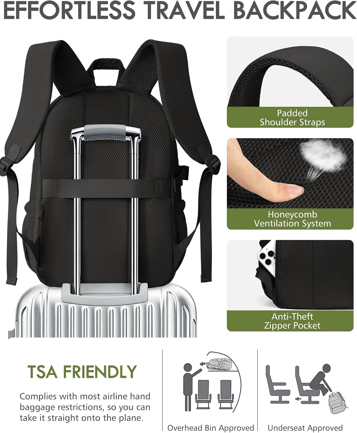Bagstellar Travel Backpack for Women, 15.6" Puffer College Laptop Backpack - Image 4