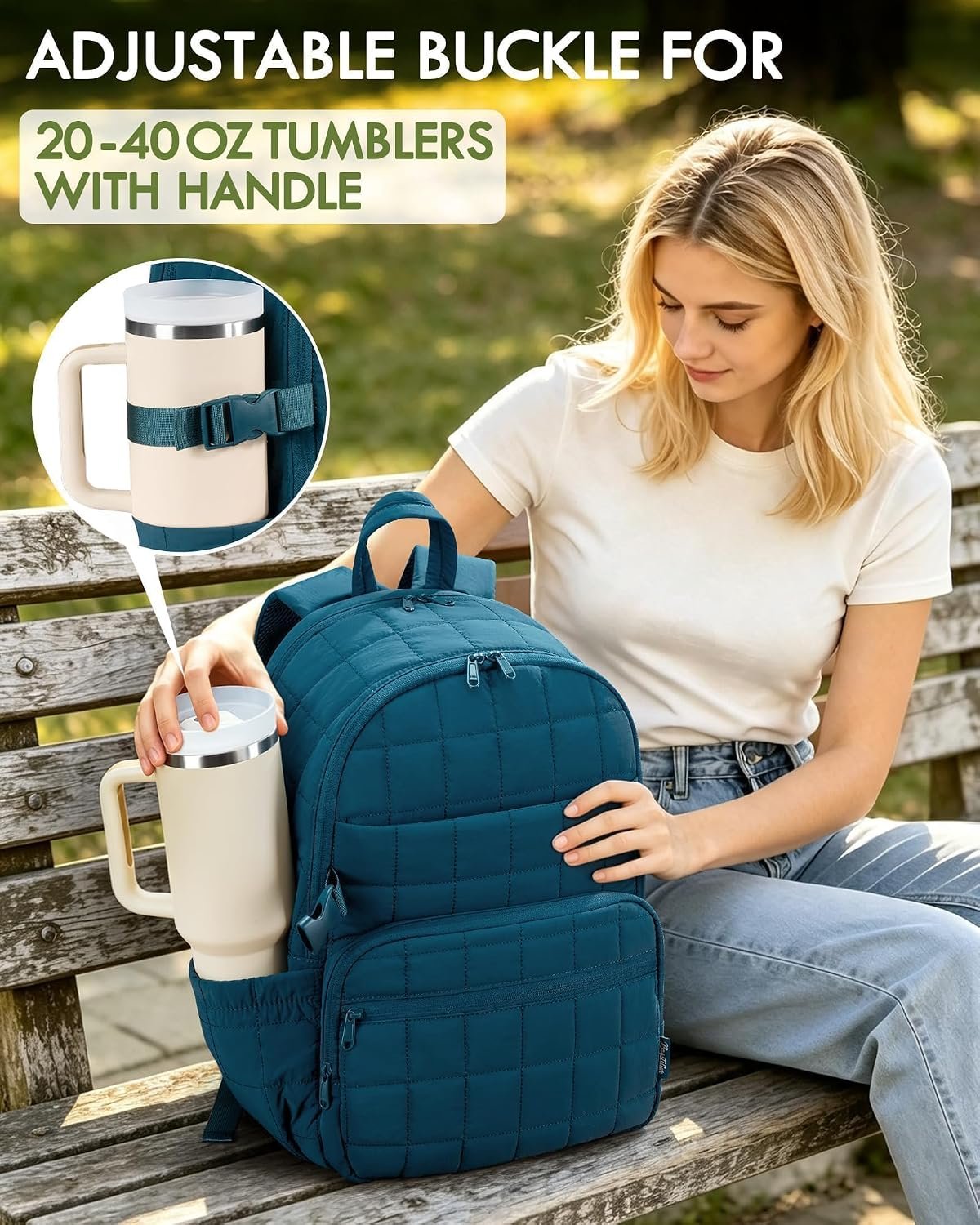 Bagstellar Travel Backpack for Women, 15.6" Puffer College Laptop Backpack - Image 6