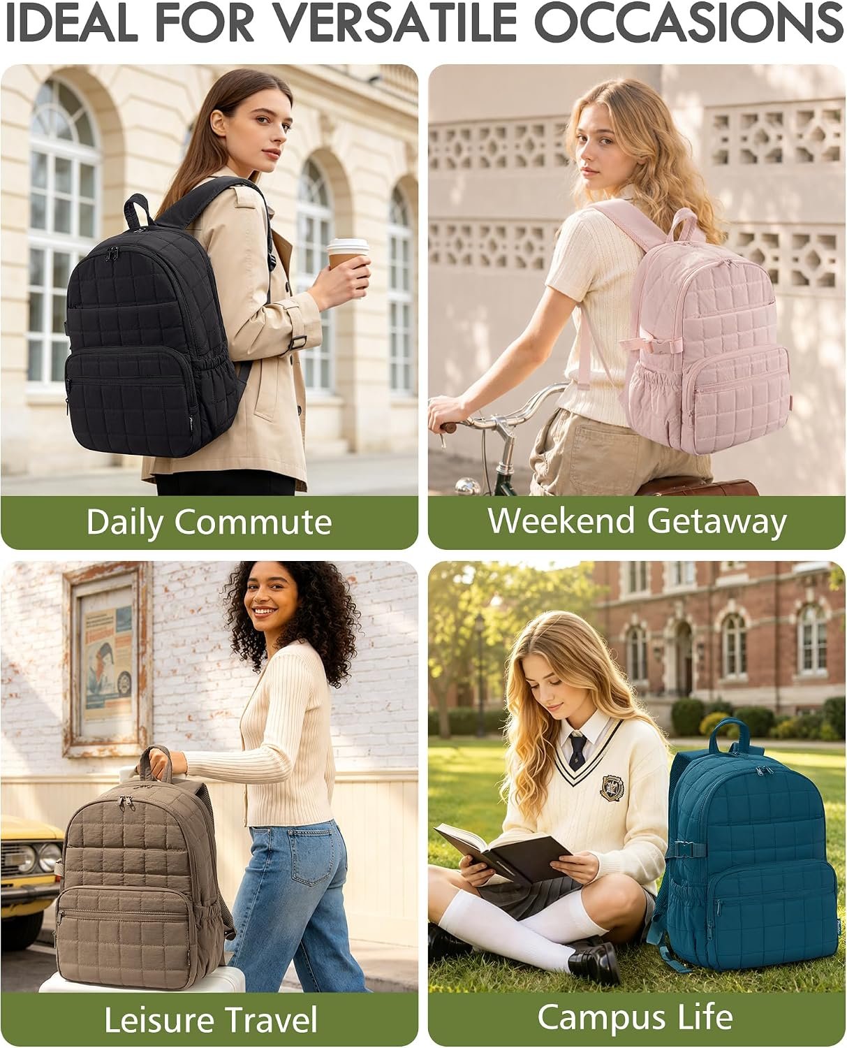 Bagstellar Travel Backpack for Women, 15.6" Puffer College Laptop Backpack - Image 8