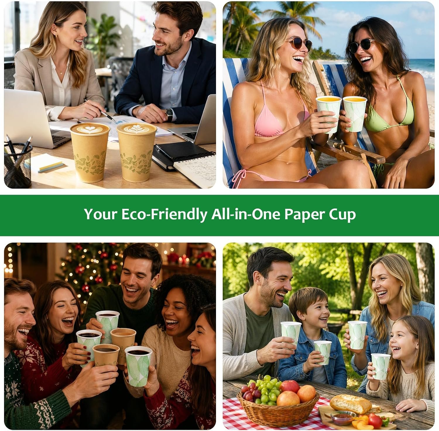 16oz 180Count Compostable Paper Cups, Plant-Based Disposable Coffee Cups with PLA Lining, Perfect for Hot & Cold Drinks, Coffee, Party, Office & Daily Use - Image 8
