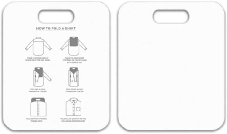 Shirt Folding Board, 12 x 10inch Cloth Fast Folder T Shirts Laundry Folder Organizer Fast Clothes Folding Board Laundry Fold Board for Home Storage (white)