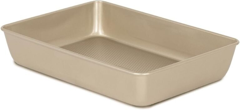 Glad Baking Pan Nonstick - Oblong Metal Dish for Cake and Lasagna - Heavy Duty Carbon Steel Bakeware, Small, Gold