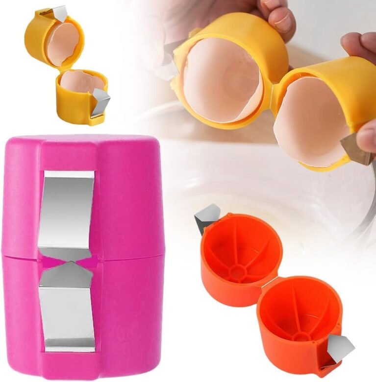 Egg Shell Opener, 2026 New Efficient Egg Cracking Tool Handy Egg Separator for Home Kitchen Gadgets, Multifunctional No Mess Easy Egg Opener for Daily (Pink)