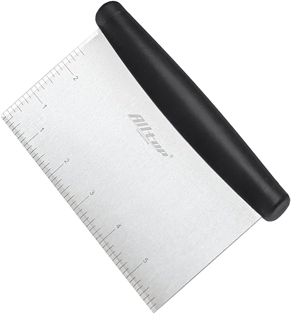 ALLTOP Bench Scraper & Chopper for Kitchen - Ideal Baking Essential Utensil,Stainless Steel Pastry/Dough/Food Cutter Tool for Cake Pizza Bread,Cooking - 1 Pack,Black - Image 8