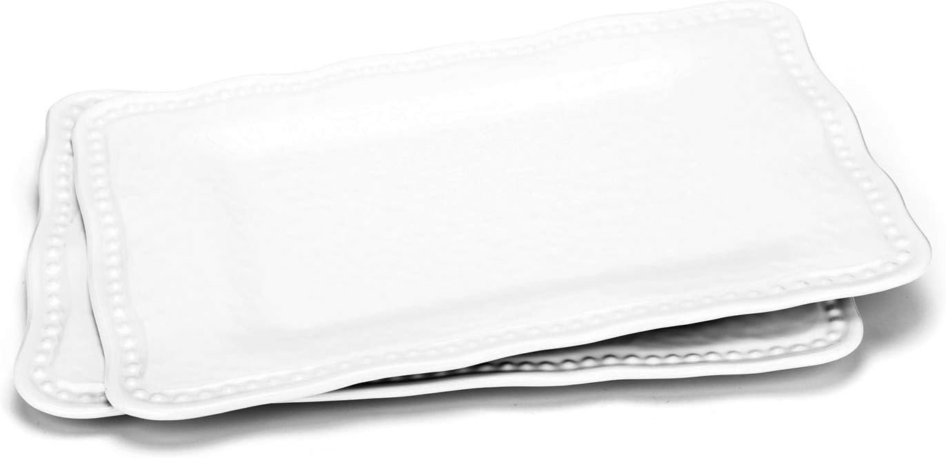 Melamine Trays, 17-inch Serving Trays and Platters, Set of 2 White - Image 5