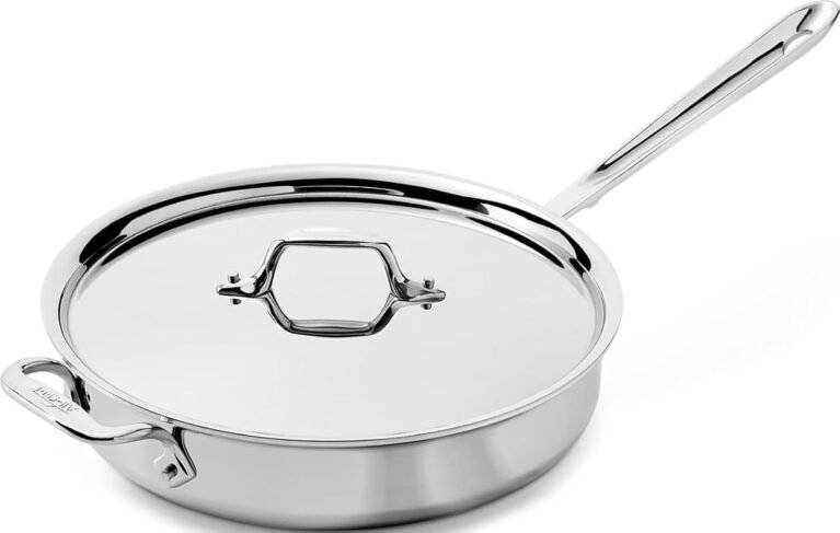 All-Clad D3 Stainless Steel 3 Qt Sauté Pan with Lid, Made in the USA