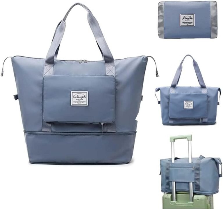 Large Capacity Foldable Travel Bag, Expandable Waterproof Carry on Bag, Dry and Wet Separation Spor Duffel Bags