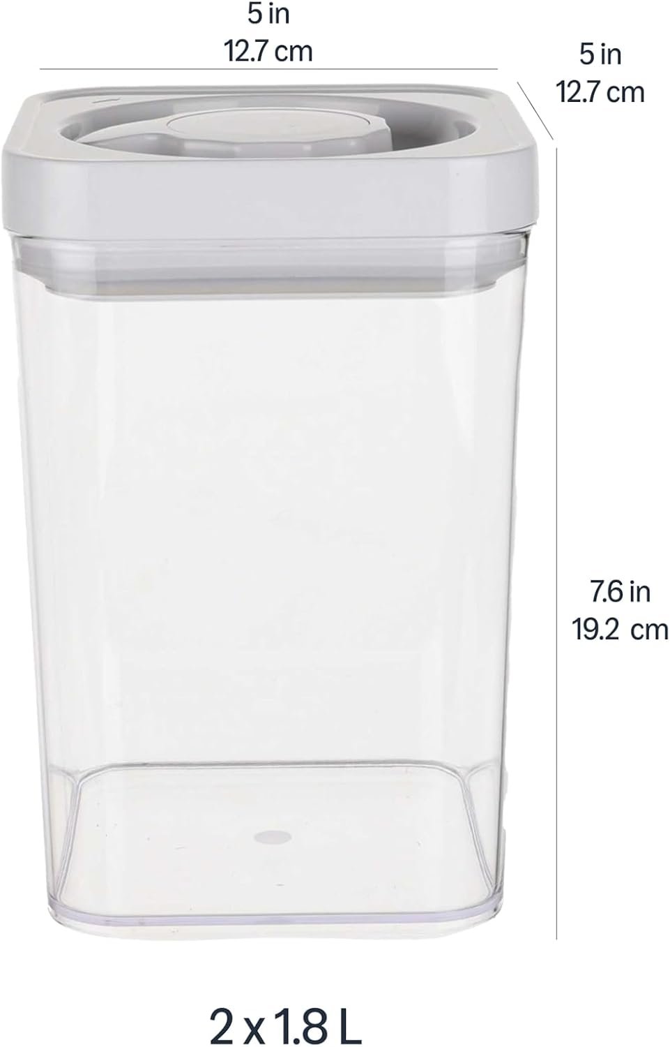 Amazon Basics Airtight Food Storage Containers, BPA Free, Dishwasher Safe, with Twist/Turn Lids, for Kitchen Pantry Organization, 10-Piece Square Set, Clear Plastic - Image 6