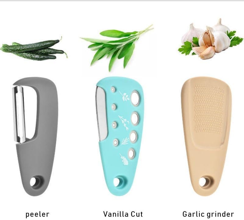 6-Piece Kitchen Gadget Set, Multi-Function Tools with Grater, Peeler, Pizza Cutter, Herb Stripper, Bottle Opener - Image 4