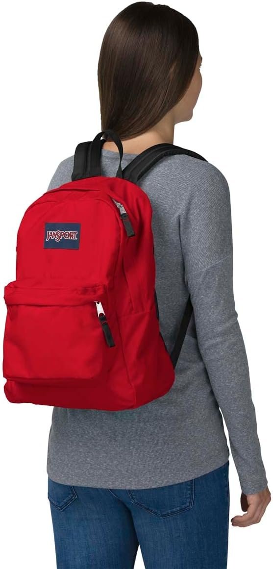 JanSport SuperBreak One Backpacks - Durable, Lightweight Bookbag with 1 Main Compartment, Front Utility Pocket with Built-in Organizer - Premium Backpack, Red Tape - Image 9
