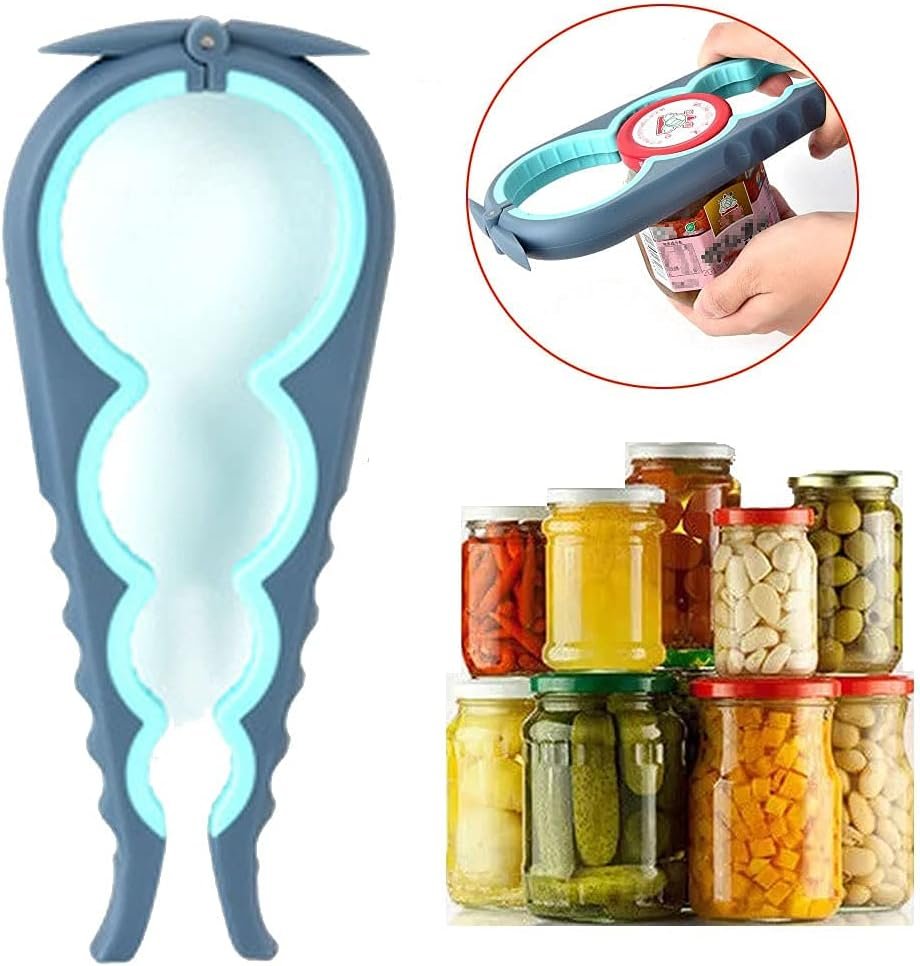 Bottle Opener for Arthritic Hand,Jar Opener for Old People, Children, Women, Those with Weak Hands,Multifunctional Kitchen Gadgets (02-Blue) - Image 3