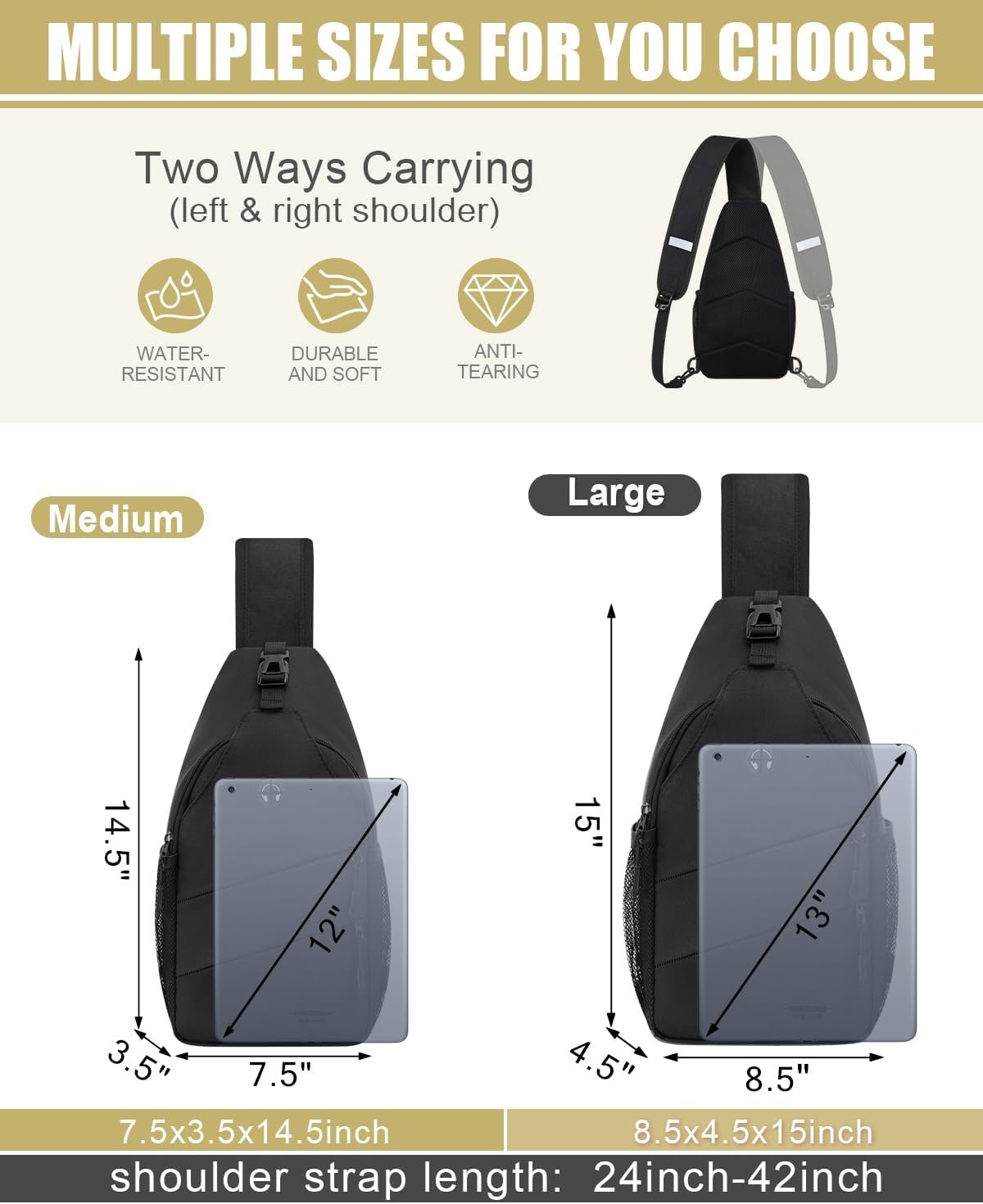 Pritent Crossbody Bags for Women Men Trendy Sling Bag Backpack Casual Chest Bag with Convertible Shoulder Strap - Image 2