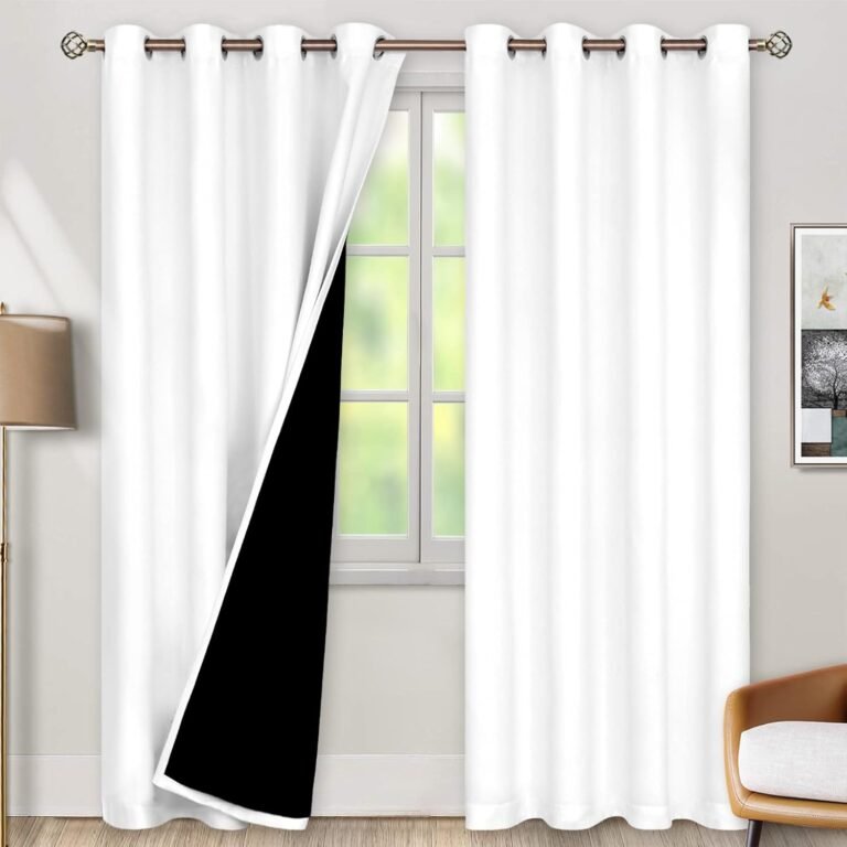 BGment White Blackout Curtains 84 Inch Long 2Panels for Living Room