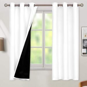 BGment White Blackout Curtains 63 I...