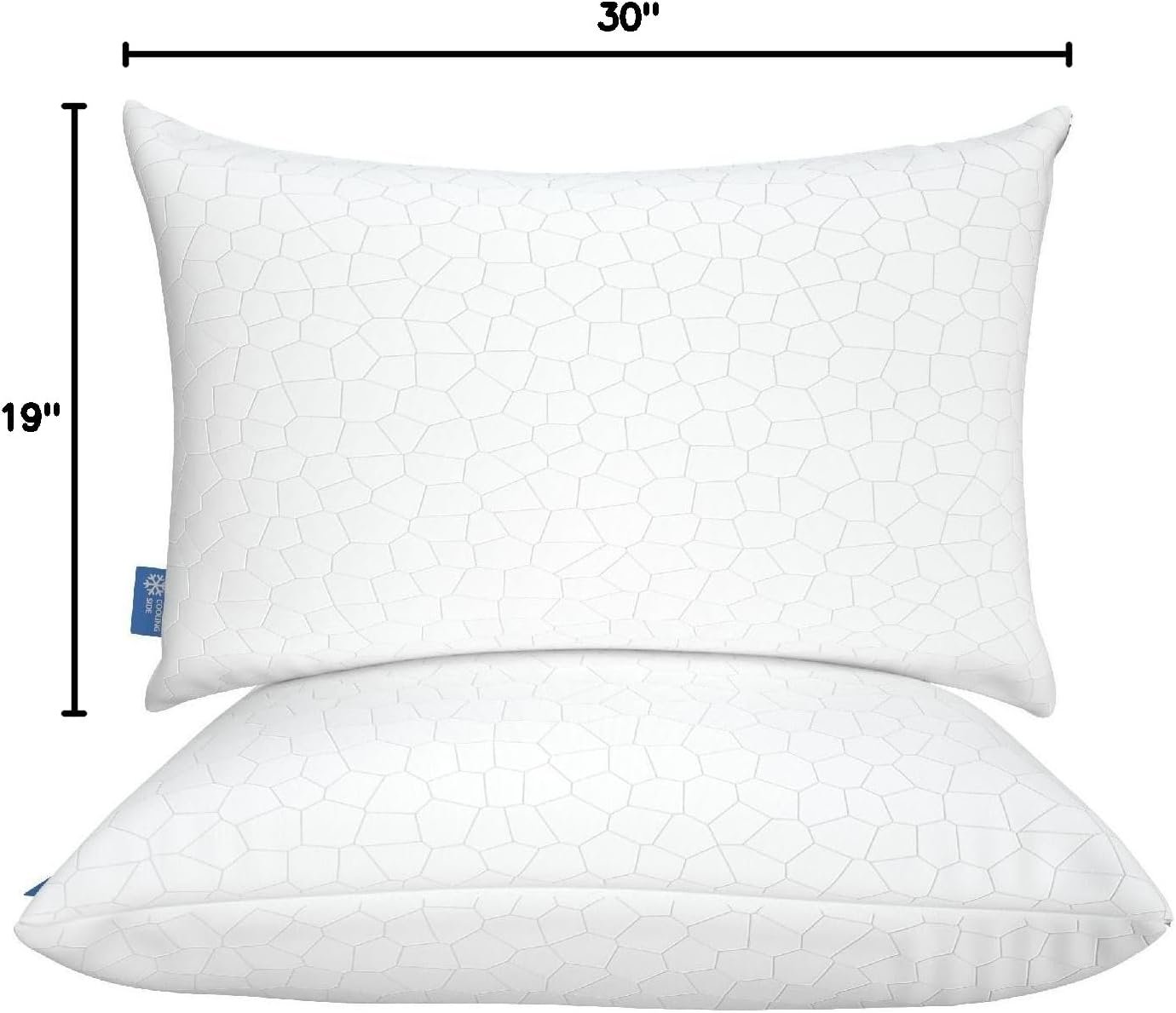 QUTOOL Cooling Pillow for Sleeping, CertiPUR-US Shredded Memory Foam Queen Pillows Set of 2, Cool Pillow for Hot Sleepers Adjustable Firm Pillow for Side, Back, Stomach Sleepers Soft Yet Support,White - Image 10