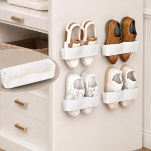 4Pack Wall Mounted Shoe Rack, Adhes...