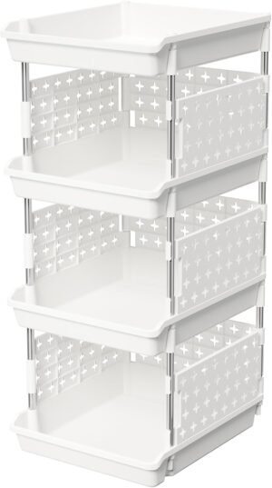 Lifewit Plastic Stackable Storage B...
