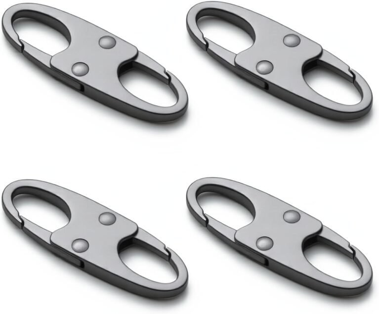 zelin Anti Theft Zipper Clips, Travel Essentials, Carabiner, 4Pcs Grey