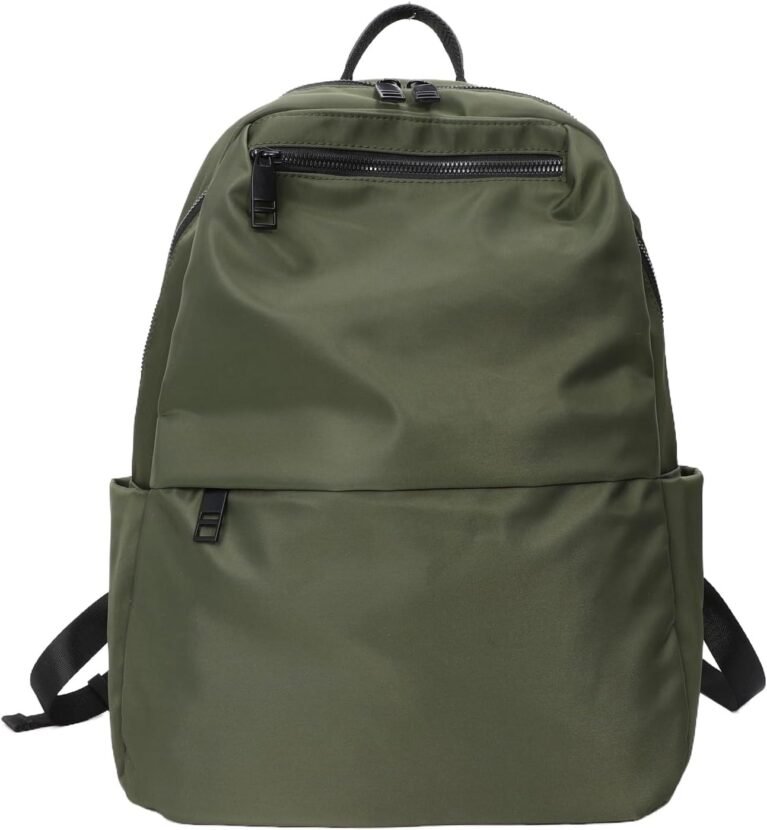 natyrlpog Women's Casual Backpack A4, Lightweight Nylon Waterproof Travel Daypack with Multiple Pockets (green)