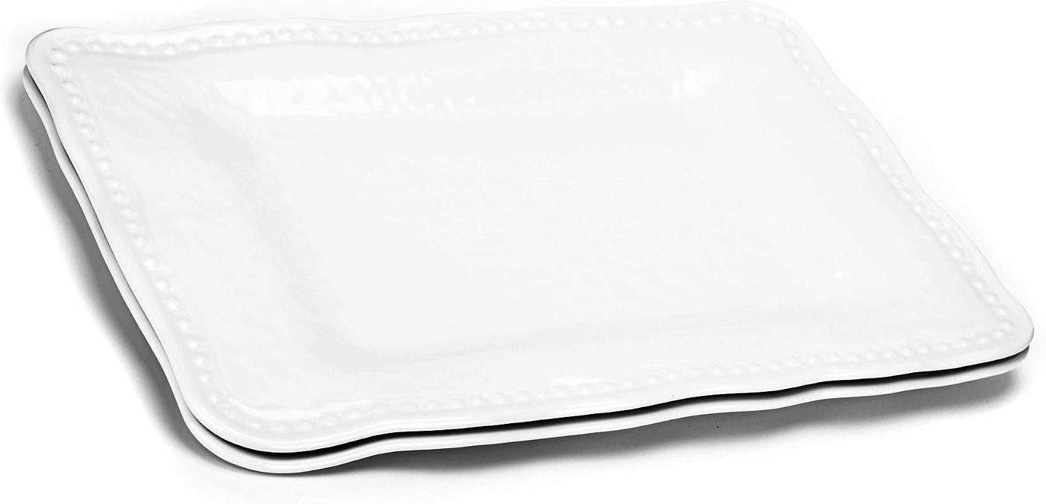 Melamine Trays, 17-inch Serving Trays and Platters, Set of 2 White - Image 4
