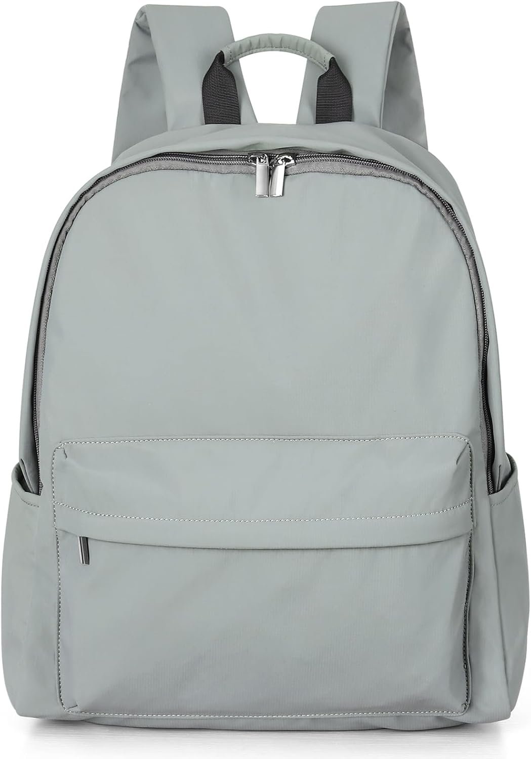 Zicac Canvas Backpack, Classic Basic Daypack, Lightweight Casual Travel Daypack Satchel Backpack (Gray-Green)