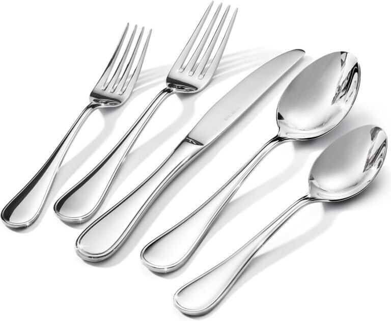 18/10 Stainless Steel Silverware Set for 8, 40 Piece Teardrop Flatware Set