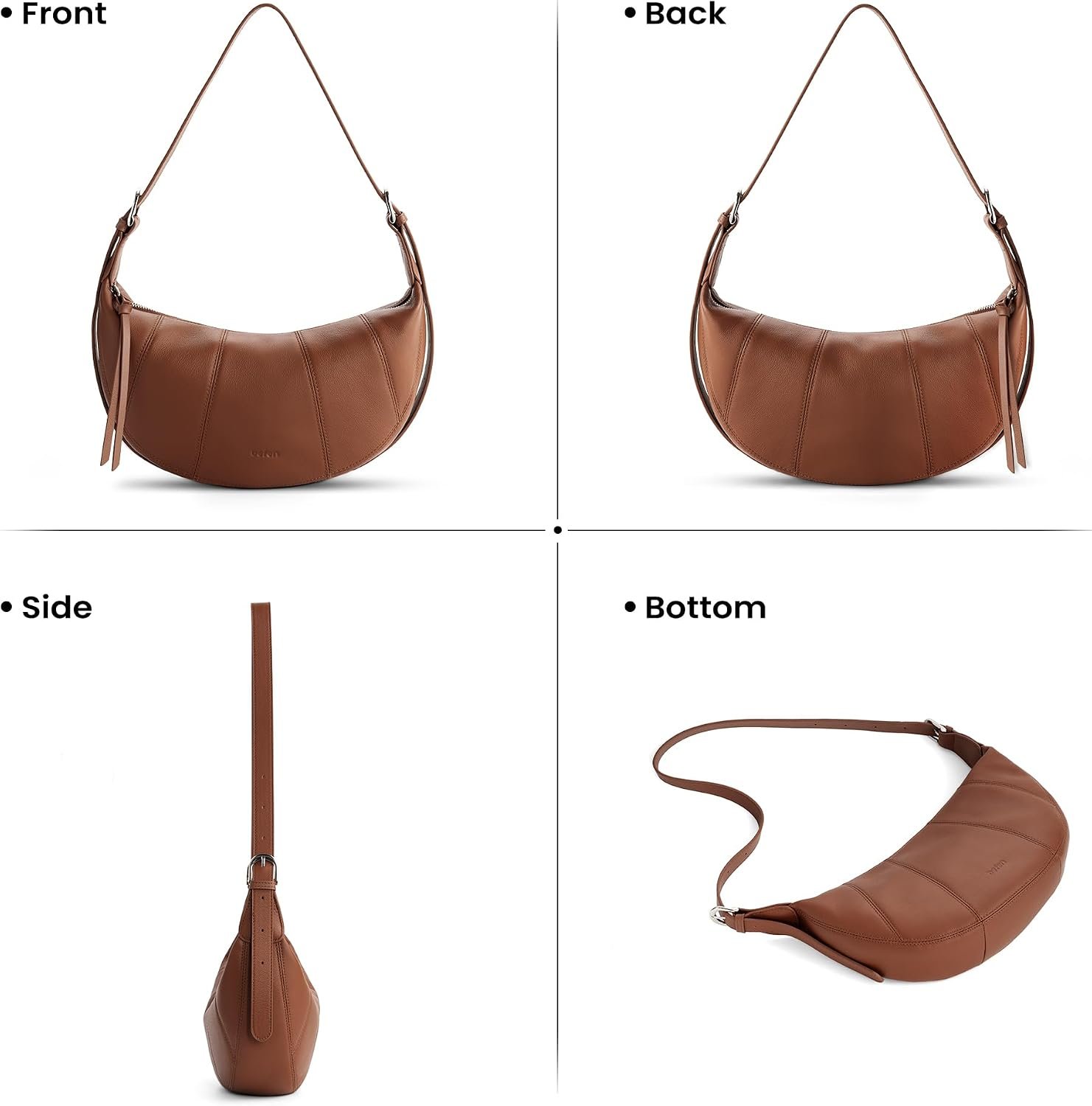 befen Genuine Leather Crossbody Sling Bags for Women with Rfid Blocking Trendy Crescent Purse Cross Body Shoulder Handbags - Image 8