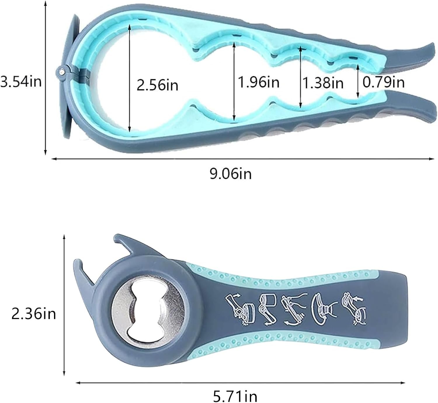 Bottle Opener for Arthritic Hand,Jar Opener for Old People, Children, Women, Those with Weak Hands,Multifunctional Kitchen Gadgets (02-Blue) - Image 6