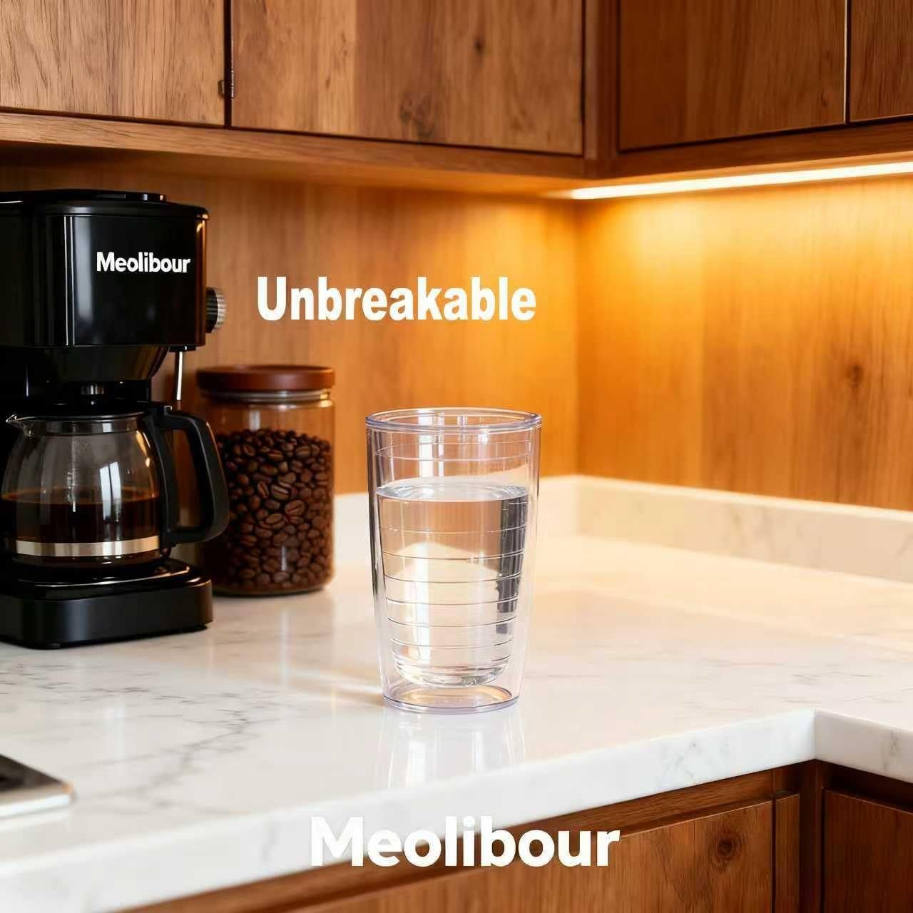 Unbreakable 16oz Tumblers Set of 4 - Plastic Double Wall Insulated Cups, Shatterproof Clear Travel Mugs Keep Drinks Cold & Hot, Reusable BPA-Free for Camping, Party, Office, Home Use (Hand Wash) - Image 4