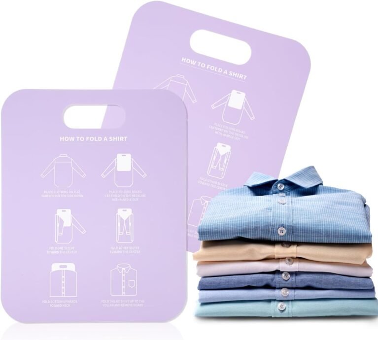 2 Pcs Shirt Folding Board, Portable Clothes Folder Plastic Laundry folders for Travel Adult White