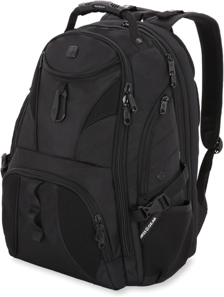 SWISSGEAR 1900 ScanSmart Laptop Backpack, Fits Most 17-Inch Laptops, TSA-Friendly Lay-Flat Design, RFID Protection, and Tablet Pocket, Black, 31L, 18.5-Inch