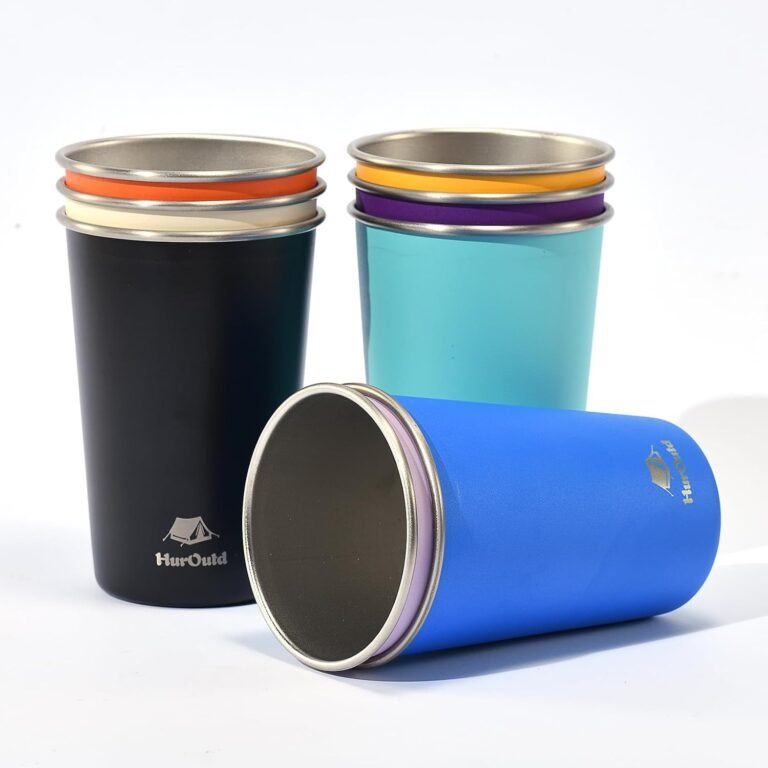 8 Pack Stainless Steel Cups 16oz
