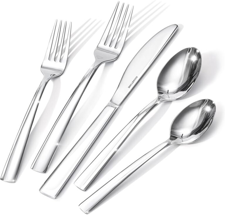 Silverware Set for 8, 40 Piece Heavy Duty 18/10 Stainless Steel Flatware Set, Mirror Polished Cutlery Set with Knives Forks Spoons, Dishwasher Safe Eating Utensils for Home Kitchen Wedding
