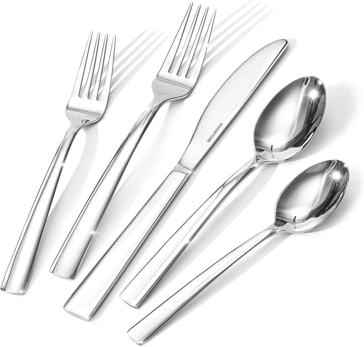 Silverware Set for 8, 40 Piece Heavy Duty 18/10 Stainless Steel Flatware Set, Mirror Polished Cutlery Set with Knives Forks Spoons, Dishwasher Safe Eating Utensils for Home Kitchen Wedding