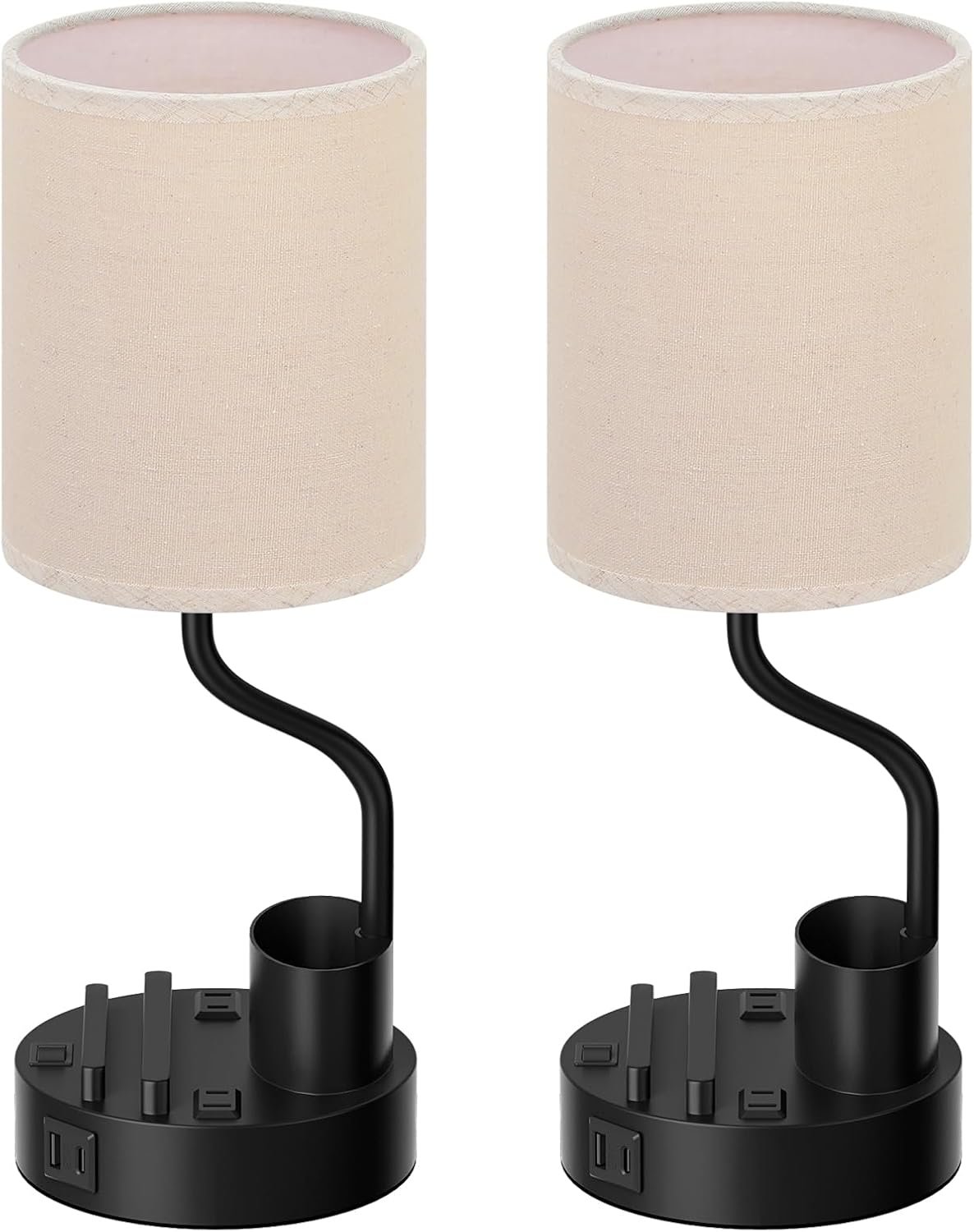Fenmzee Bedside Lamps for Bedroom Set of 2 - Table Desk Lamp for Nightstand - Image 9