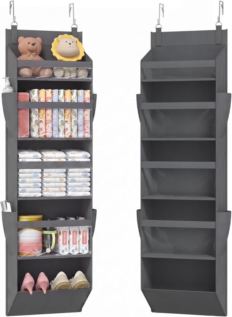 Lifewit 1 Pack Over the Door Organizer 5 Section Hanging Storage, Dark Gray