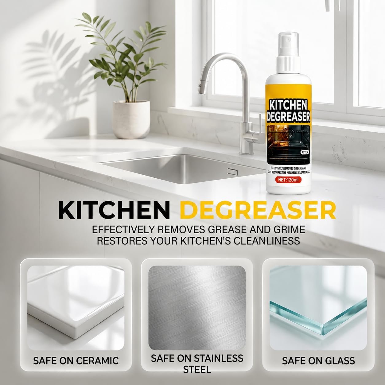 Oven Cleaner, 2026 New Kitchen Degreaser, Spray Grill Cleaner, Heavy Duty Degreaser, Multi-Use for Grills,Oven, Air Fryer, Home & Commercial Kitchen (1pcs, 120ml) - Image 5