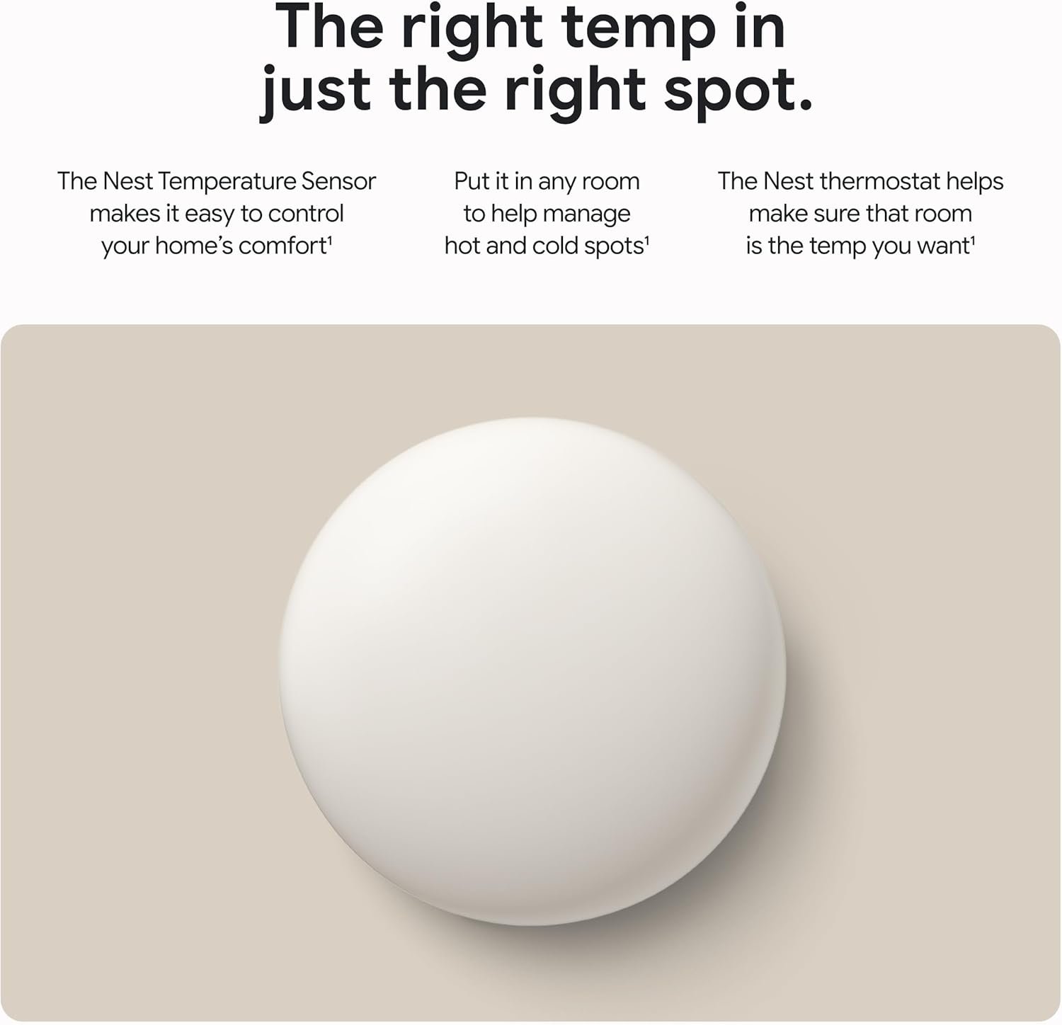 Google Nest Temperature Sensor (2nd Gen) - Room Comfort Sensor with Scheduling - Works with The Nest Learning Thermostat (3rd and 4th Gen) and Nest Thermostat E - Porcelain, White - Image 4