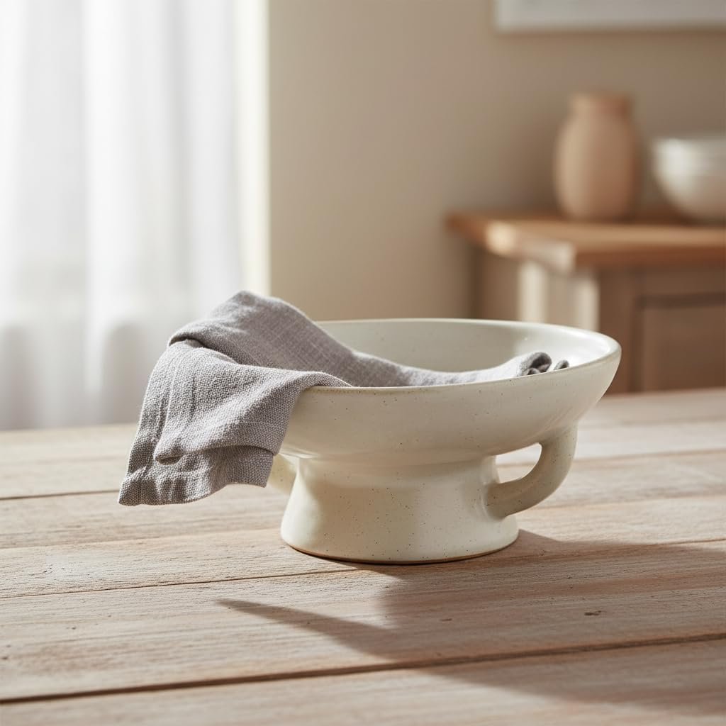 Creative Co-Op Stoneware Bowl w Reactive Glaze, White - Image 3