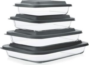 M MCIRCO 8 Piece Deep Glass Baking ...