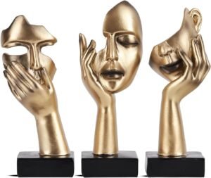 3 Pcs Thinker Small Statue Set R...