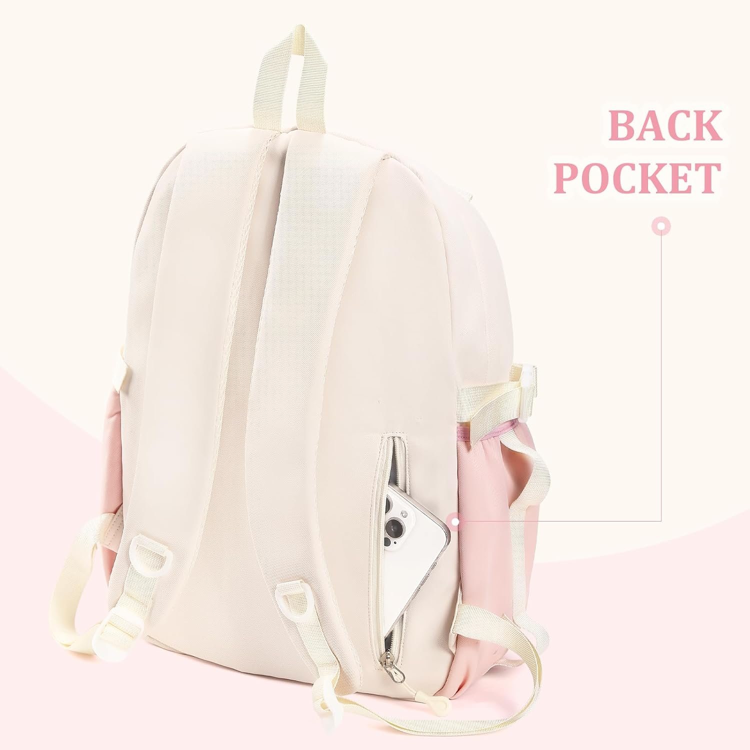 Kawaii ita Backpack - Cute Backpack Coquette Aesthetic Back Pack Y2K Daypack with Clear Pockets with Clear Pockets (Pink) - Image 6