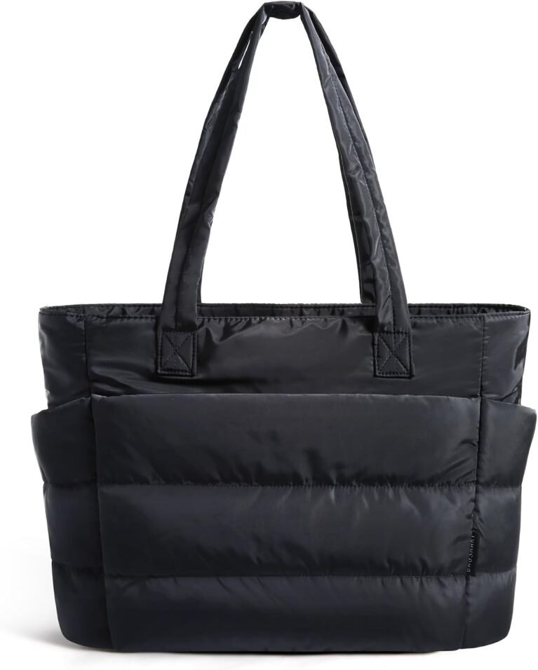 BAGSMART Puffy Tote Bag for Women, Lightweight Work Tote Handbag