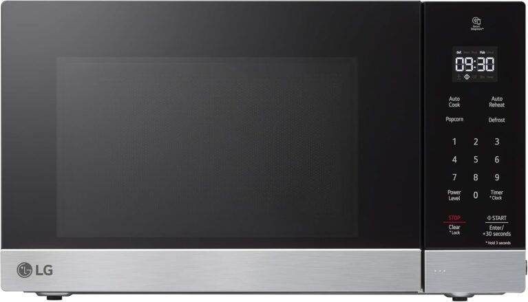 LG Countertop Microwave, 0.9 cu. ft., Stainless Steel, 18.75x14x10.69 Inch, Smart Inverter, NeoChef, 1000 Watts