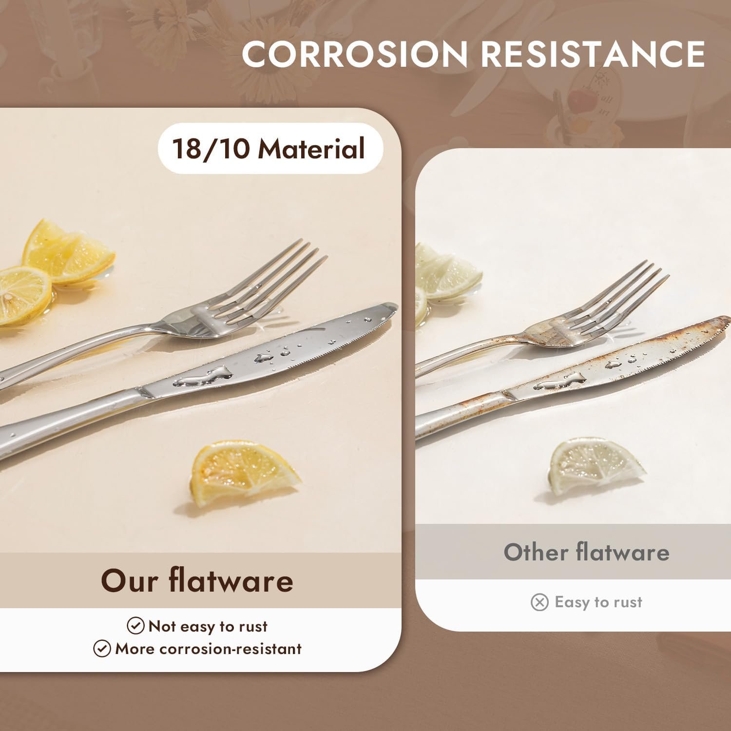 KINGSTONE 40-Piece Silverware Set for 8,18/10 Stainless Steel - Image 4